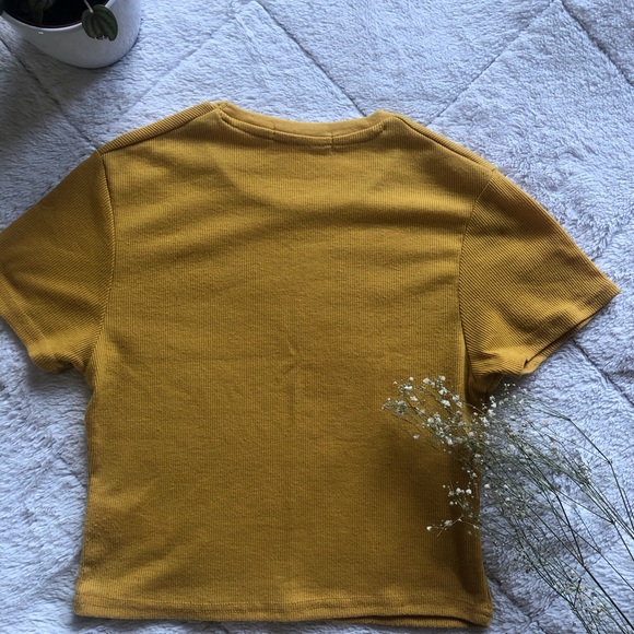 2 for 25❗️Ribbed Mustard Coloured Crop Top - Picture 3 of 4